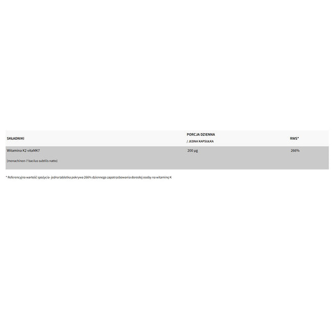 WISH Pharmaceutical Witamina K2 Forte Plus 200µg suplement diety 120 kapsułek