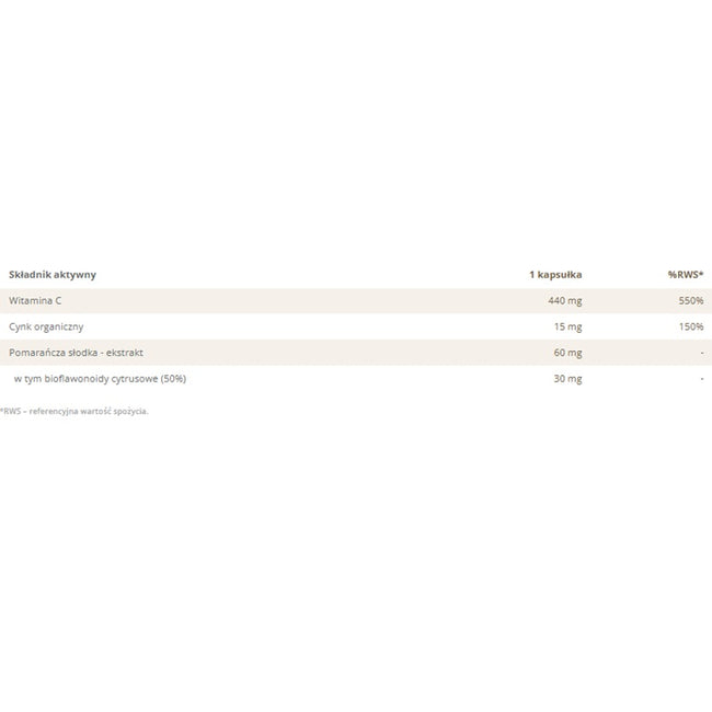 Yango Witamina C z bioflawonoidami + cynk organiczny suplement diety 90 kapsułek
