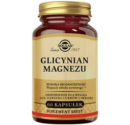 Solgar Glicynian Magnezu suplement diety 60 kapsułek