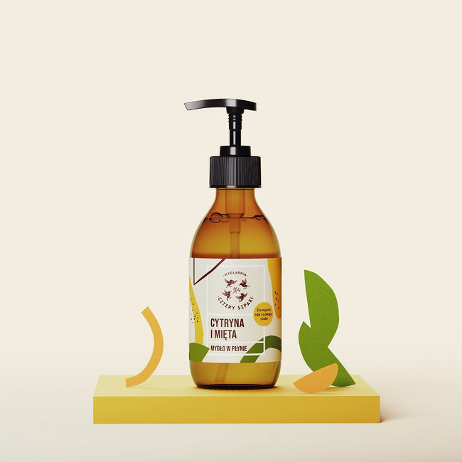 Mydlarnia Cztery Szpaki Naturalne mydło w płynie Cytryna i Mięta 300ml