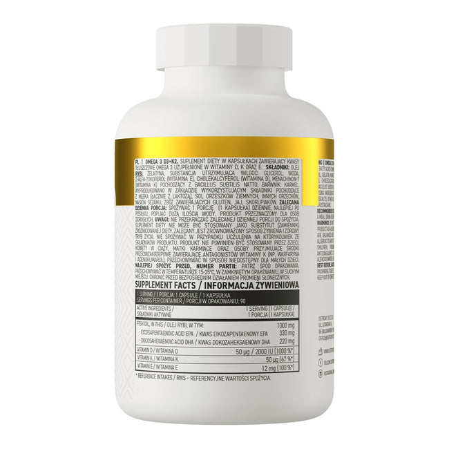 OstroVit Omega 3 D3 + K2 suplement diety 90 kapsułek
