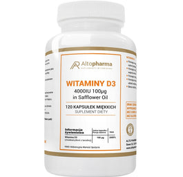 AltoPharma Witamina D3 4000IU 100µg w oleju suplement diety 120 kapsułek
