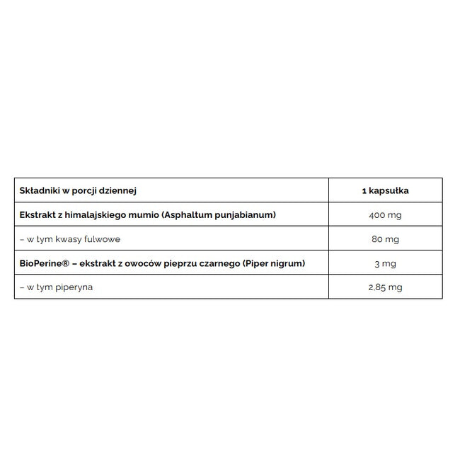 Pharmovit Mumio 20% kwasów fulwowych suplement diety 60 kapsułek