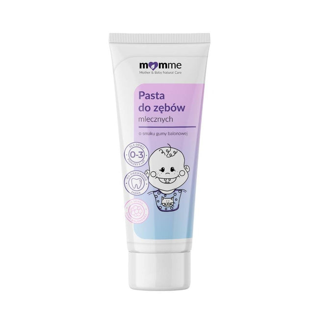 MomMe Pasta do zębów mlecznych o smaku gumy balonowej 0-3 50ml