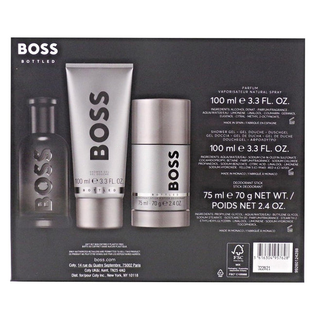 Hugo Boss Boss Bottled zestaw perfumy spray 100ml + dezodorant sztyft 75ml + żel pod prysznic 100ml