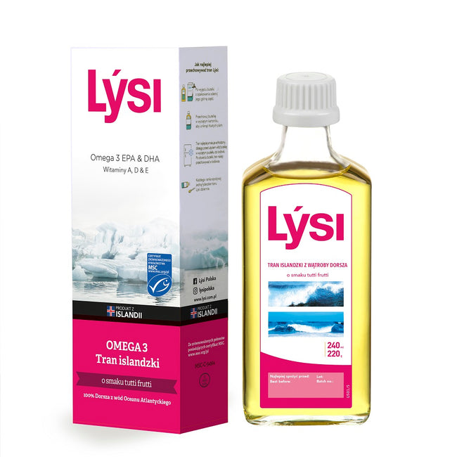Lysi Tran islandzki o smaku tutti frutti 240ml