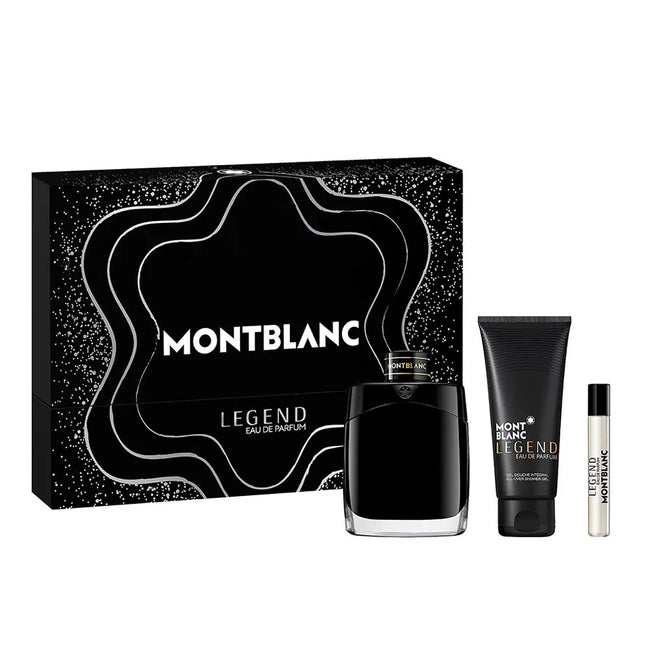 Mont Blanc Legend zestaw woda perfumowana spray 100ml + miniatura wody perfumowanej 7.5ml + żel pod prysznic 100ml