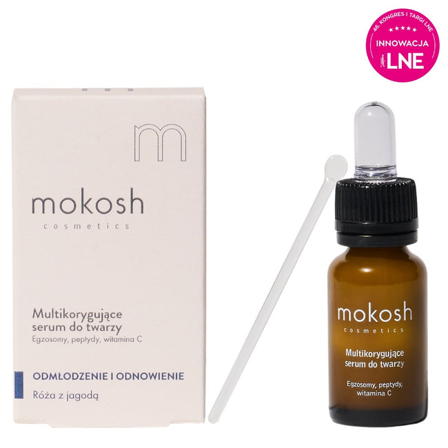 Mokosh Multikorygujące serum do twarzy Róża z jagodą 12ml