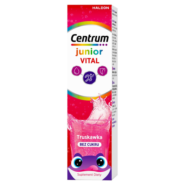 Centrum Vital Junior suplement diety truskawka 20 tabletek musujących