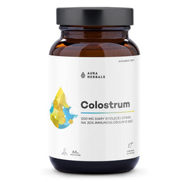 Aura Herbals Colostrum 500mg suplement diety w proszku kwaśna cytryna 66g