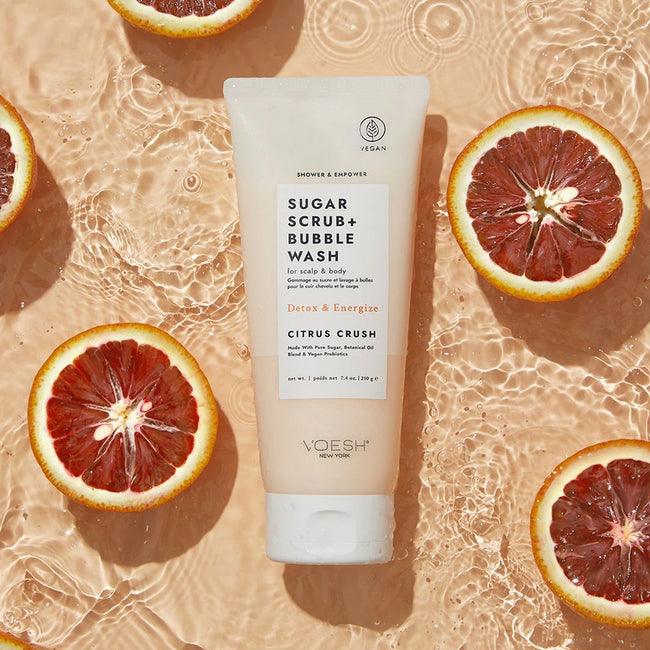 VOESH Sugar Scrub + Bubble Wash cukrowy peeling myjący do ciała i skóry głowy Citrus Crush 210g