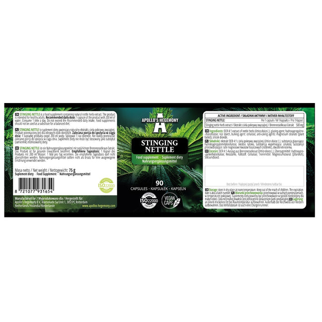Apollo's Hegemony Stinging Nettle suplement diety 90 kapsułek
