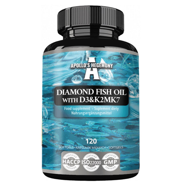 Apollo's Hegemony Diamond Fish Oil with D3&K2MK7 suplement diety 120 kapsułek