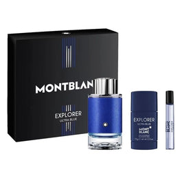 Mont Blanc Explorer Ultra Blue zestaw woda perfumowana spray 100ml + miniatura wody perfumowanej spray 7.5ml + dezodorant sztyft 75ml