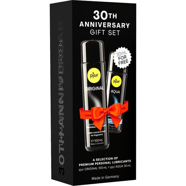 Pjur 30th Anniversary Gift Set zestaw Original silikonowy lubrykant 100ml + Aqua lubrykant na bazie wody 30ml