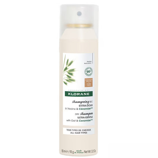 Klorane Ultra-Gentle Dry Shampoo suchy szampon do włosów ciemnych z owsem i ceramide 150ml