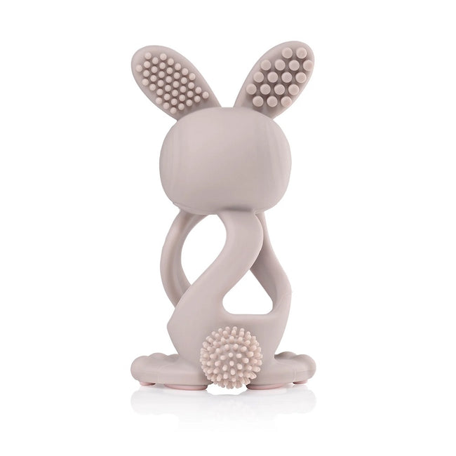 Brush-Baby Bobbie Bunny Teether zabawka-gryzak dla niemowląt Cappuccino Grey