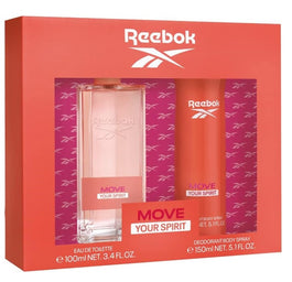 Reebok Move Your Spirit Women zestaw woda toaletowa spray 100ml + dezodorant spray 150ml