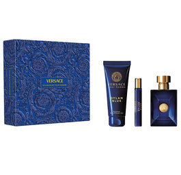 Versace Pour Homme Dylan Blue zestaw woda toaletowa spray 100ml + żel pod prysznic 150ml + woda toaletowa spray 10ml