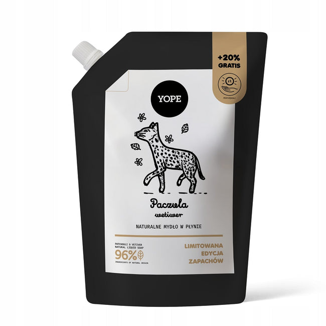 Yope Naturalne mydło w płynie refill Paczula & Wetiwer 600ml
