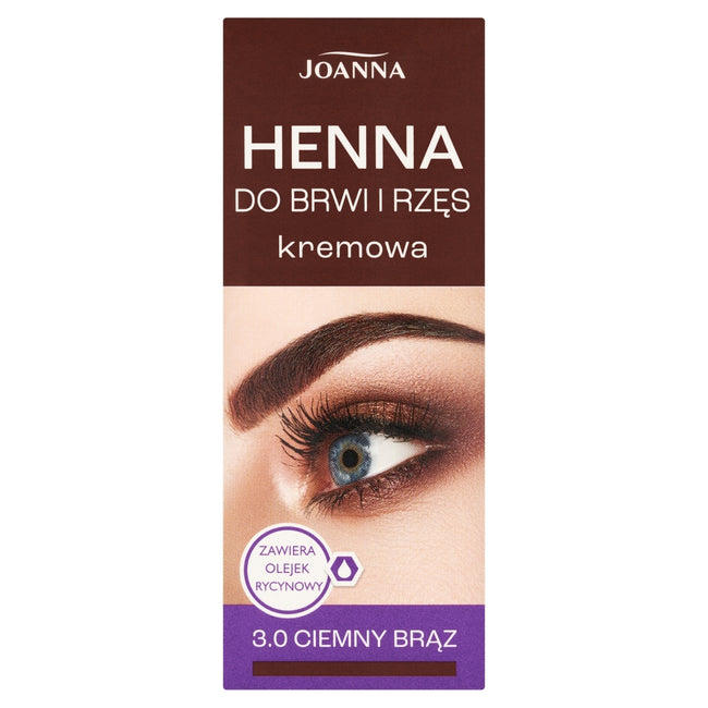 Joanna Henna do brwi i rzęs kremowa 3.0 Ciemny Brąz 15ml