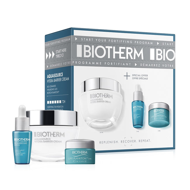 Biotherm Aquasource Hydra Barrier Routine zestaw krem do twarzy 50ml + serum do twarzy 7ml + krem pod oczy 5ml