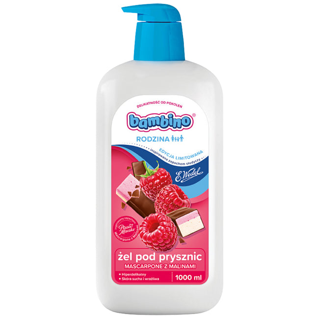 Bambino Rodzina & Wedel żel pod prysznic Mascarpone z Malinami 1000ml