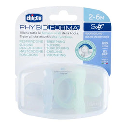 Chicco PhysioForma Soft smoczek silikonowy uspokajający 2-6m Niebieski 2szt.