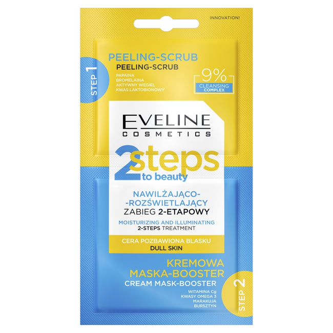 Eveline Cosmetics 2 Steps to Beauty nawilżająco-rozświetlający zabieg 2-etapowy 2x4ml