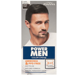 Joanna Power Men Color Cream farba odsiwiająca 02 Dark Brown