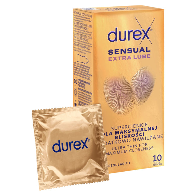 Durex Sensual Extra Lube prezerwatywy z dodatkowym lubrykantem 10szt