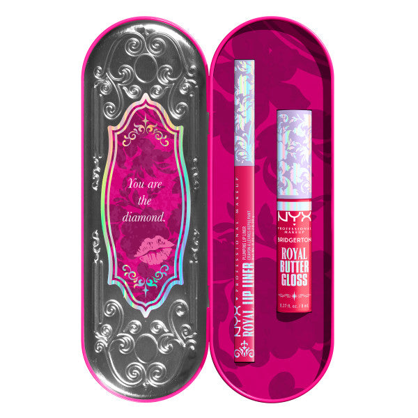 NYX Professional MakeUp Bridgerton Royal Treasures 2-Piece Lip Kit zestaw błyszczyk i konturówka 2szt.
