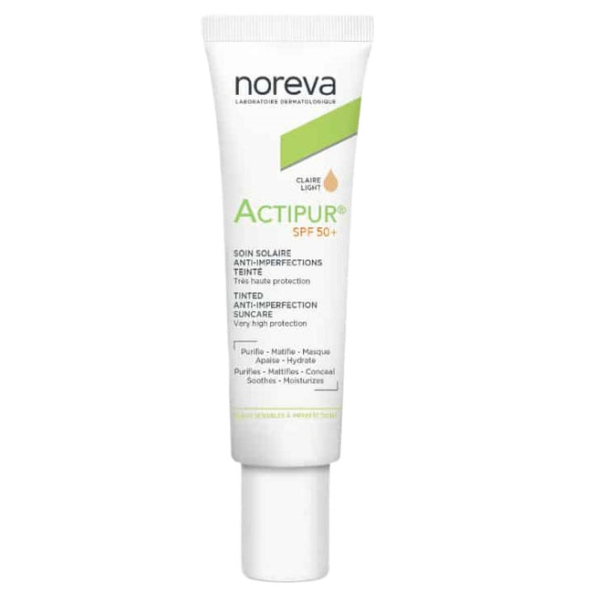 Noreva Actipur SPF50+ krem przeciwsłoneczny na niedoskonałości Light 30ml