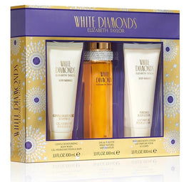 Elizabeth Taylor White Diamonds zestaw woda toaletowa spray 100ml + balsam do ciała 100ml + żel pod prysznic 100ml