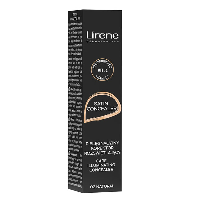 Lirene Satin Concealer pielęgnacyjny korektor rozjaśniający 02 Natural 10ml