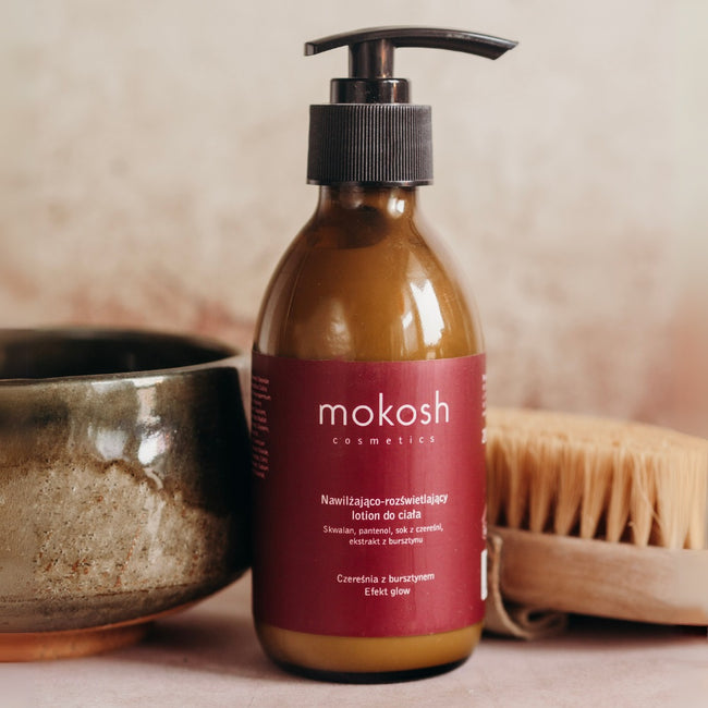 Mokosh Nawilżająco-rozświetlający lotion do ciała Czereśnia z bursztynem 200ml