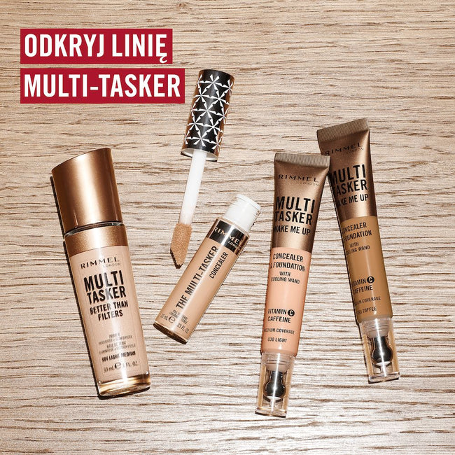 Rimmel Multi-Tasker Wake Me Up rozświetlający korektor z masującym aplikatorem