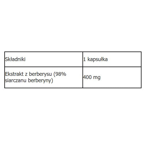 Aliness Berberine Sulphate 98% 400mg suplement diety 60 kapsułek