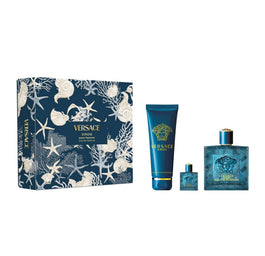 Versace Eros zestaw woda perfumowana spray 100ml + żel pod prysznic 150ml + miniatura wody perfumowanej 5ml