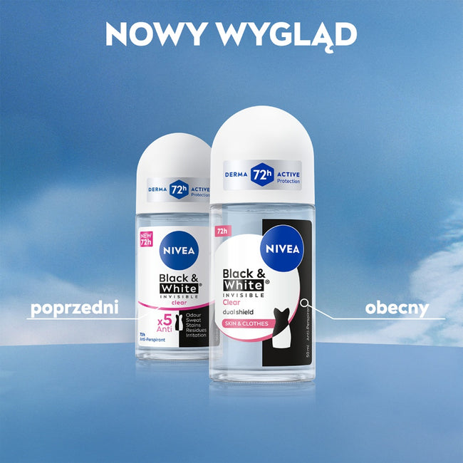 Nivea Black & White Invisible Clear antyperspirant w kulce 50ml