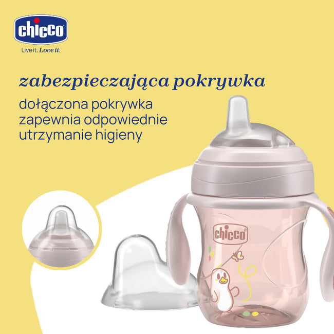 Chicco Transition Cup pierwszy kubek treningowy z miękkim ustnikiem 4m+ Beż 200ml