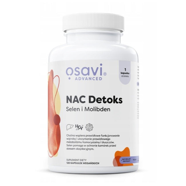 Osavi NAC Detoks Selen i Molibden suplement diety 120 kapsułek