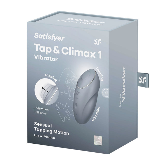 Satisfyer Tap & Climax 1 wibrator nakładany z funkcją stukania Bluegrey