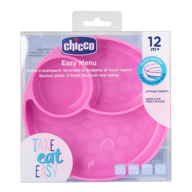 Chicco Talerz silikonowy 3-dzielny Girl