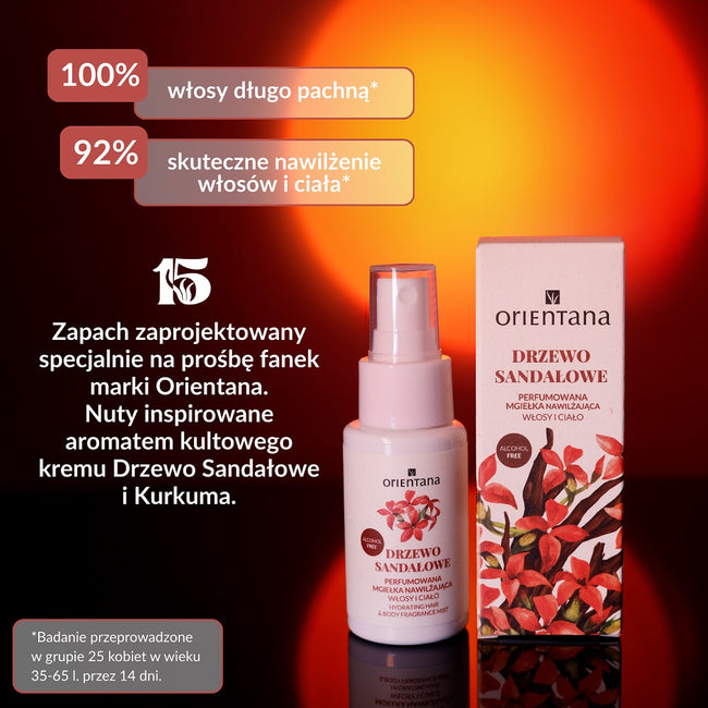 ORIENTANA Perfumowana mgiełka nawilżająca do ciała i włosów Drzewo Sandałowe 50ml