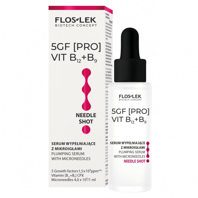 Floslek 5GF [PRO] VIT B12+B9 serum wypełniające z mikroigłami Needle Shot 30ml