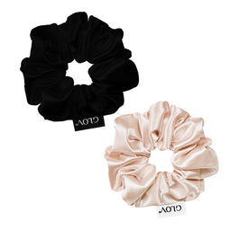 Glov Satin Scrunchies satynowe gumki do włosów M Champagne/Black 2szt