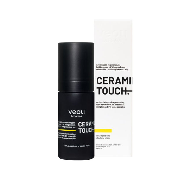 Veoli Botanica Ceramide Touch nawilżająco-regenerujące lekkie serum z 2% kompleksem ceramidów i 1% kompleksem z alg 30ml