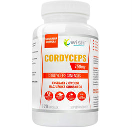 WISH Pharmaceutical Cordyceps 750mg suplement diety 120 kapsułek
