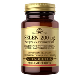 Solgar Selen 200mcg związany z drożdżami suplement diety 50 tabletek